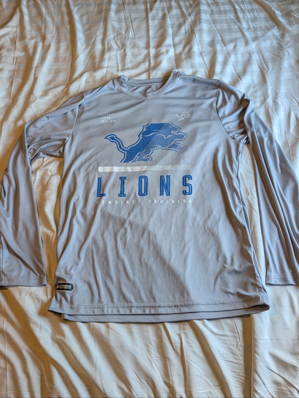 Detroit Lions NFL Combine Authentic Men’s L Long Sleeve Training Shirt